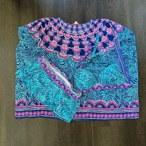 Lilly Pulitzer Bermuda Blue Roux Coverup with Margaret Top and Callahan Bottom